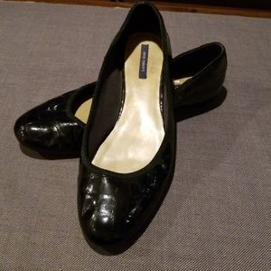Lands End Black patent leather flats 10M EUC
